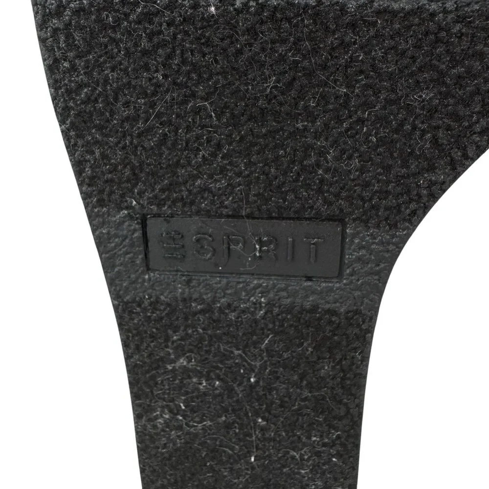 Esprit Roxy Womens Suede Wedge Faux Fur Ankle Bootie 7M‎ Black Lace Up Cozy